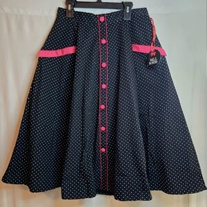 NWT - Hell Bunny Black Martie Swing Skirt - Size Small -SAME DAY SHIP